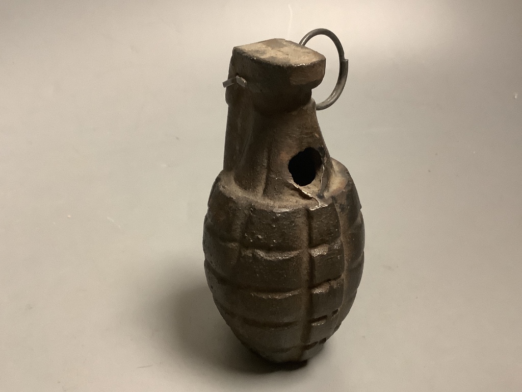 An inert WWII VS pineapple practice grenade. Please note - only available to UK buyers. Collection only - postage not available.